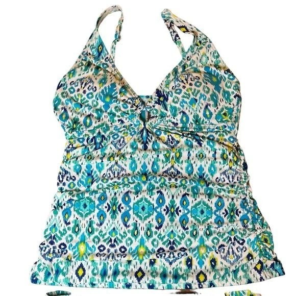 TOMMY BAHAMA Ikat 2 Piece Tankini Adj Strap Bikini Swim Bathing Suit Size Small - Image 2 of 4