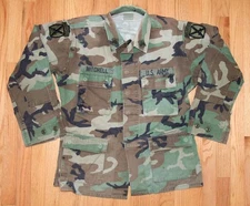 USGI 10th Mountain Division Combat Vet Woodland BDU Shirt, NYCO, Medium-Regular