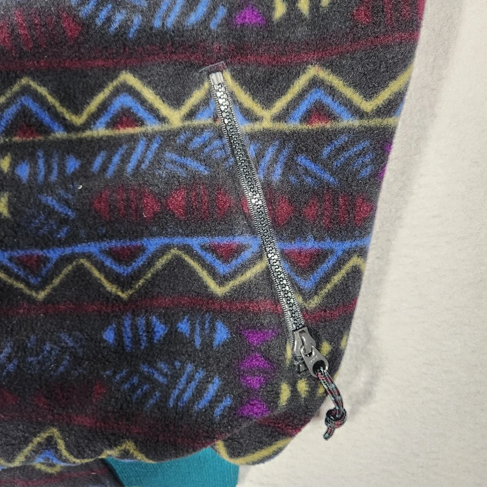 Chaleco retro vintage Columbia para hombre medio reversible polar nailon azteca exterior Foto 3 de 4