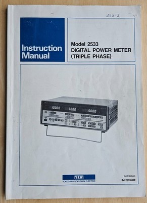 Yokogawa 2533 Digital Power Meter Instruction Manual. Free shipping!