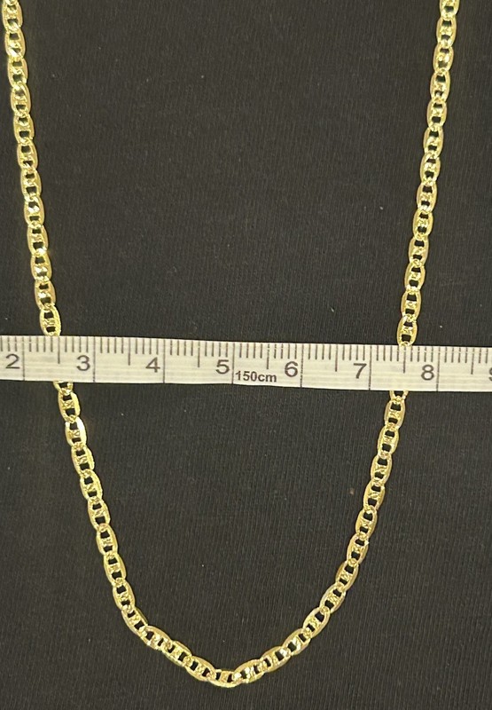 New Necklace Chain 20” 14k Gold Gilded Sterling .925 Mariner Diamond Cut Italy