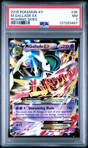 2015 Pokemon XY - Roaring Skies #35/108 M Gallade EX PSA 7