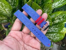 Blue Stingray Leather Watch Strap Band 10 12 14 16 18 19 20 21mm 22mm 24mm 26mm