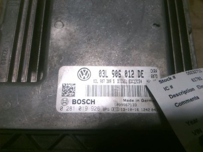 Engine ECM Electronic Control Module 2.0L Fits 13-14 PASSAT 107065