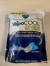 Vicks VapoCOOL Severe WinterFrost 200 Medicated Drops - Fast Sore Throat Relief