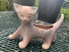 Royal haeger 1960 cat planter handcrafted beige agate glaze mid century modern