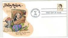 T MICHAEL WEDDLE HANDPAINTED FDC 1822 DOLLEY MADISON ICE CREAM & EASTER EGGS