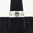 Vintage Taxco Sterling Silver Tribal Geometric Band Ring Sz 8.5 - 3.0g Mexico