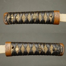 Tantō-Griff (Tsuka) im Tsumami-Maki-Stil, signiert 甘玉斎（Kaō）TX415187