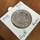 1958 Franklin Half Dollar PROOF, Superb Gem, PR++