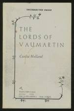 Cecelia HOLLAND / The Lords of Vaumartin Uncorrected Proof 1st 1988