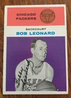 Bob "Slick" Leonard (d.2021) 1961-62 Fleer #28 signed auto: Packers, Pacers HOF