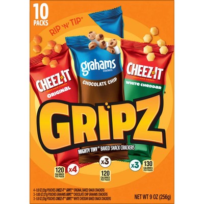 Gripz Cheez-it Variety Pack Mini Baked Snack Crackers, 9 oz