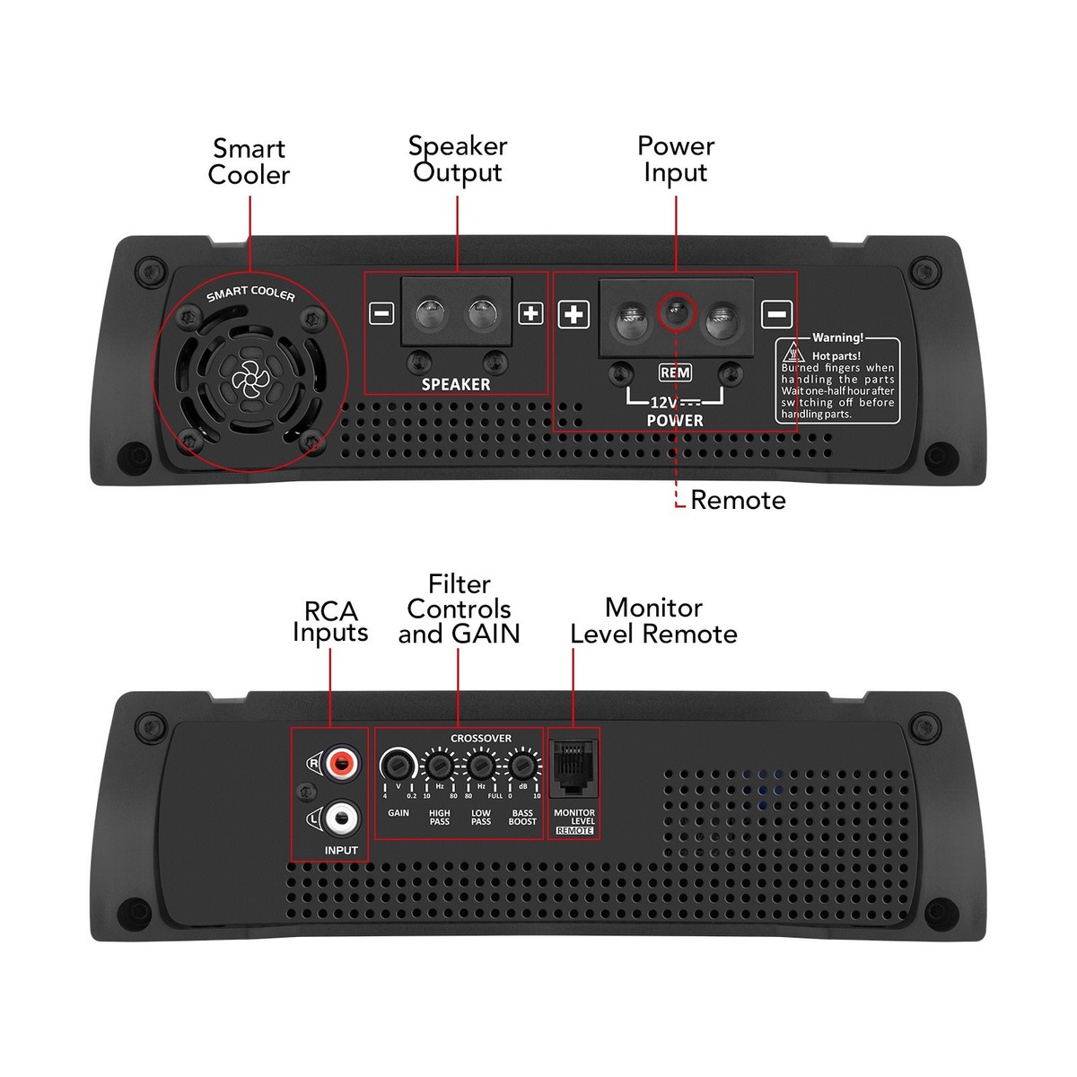 Taramps HD 3000 4 Ohms RGB Effects 1 Channel 3000 Watts RMS
