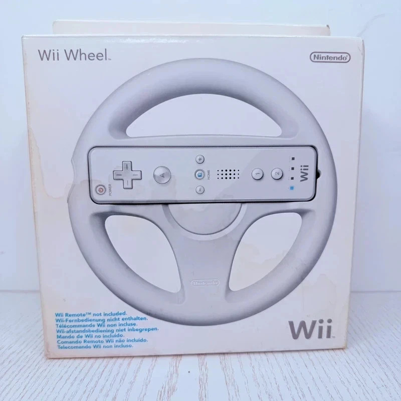 Nintendo Wii Wheel Volante Originale Bianco Boxato PAL RVL-024 Wii Mario Kart