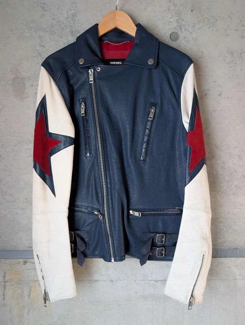 Diesel Leather Outer Shell Red Coats, Jackets & Vests for Men for