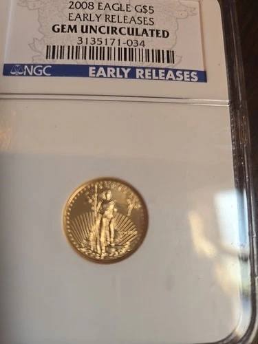 2008 Eagle NGC G$5 Early Releases Gem Uncirculated  1/10th Oz. .9999 Gold
