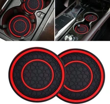 Car Cup Coasters - 2 Pack 2.75 Inch Diameter Universal Auto Anti Slip Cup Holder