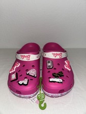 New Crocs Classic Clogs x Barbie Electric Pink 208817-6QQ M9 W 11