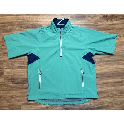 Zero Restriction Mens 1/4 Zip Seafoam Green Torque SS Golf Windshirt Sz XL