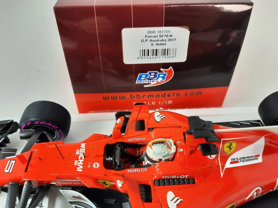 BBR Ferrari SF70-H #5 Sebastian Vettel winner Australia GP 2017 1/18 BBR 181705 - Immagine 4 di 4