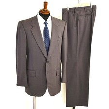 Mens Aquascutum Aquascutum 2 Button Single Suit L AB6 Dark Gray No Tuck 4 Button