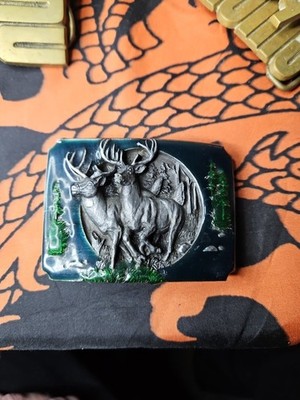 Vintage Bergamot 1990 Bucks Breaking Through the Forest Belt Buckle
