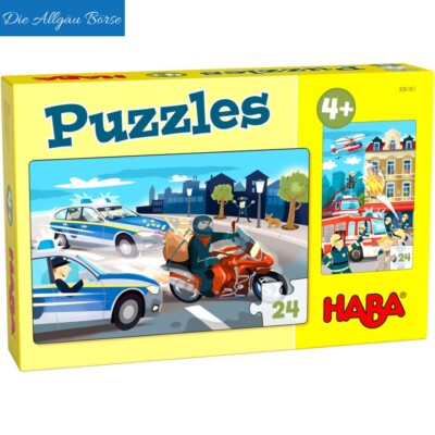Haba 306161 Puzzles Im Einsatz 24 Teile 2 Motive 4 Jahre Motorik  Neu OVP