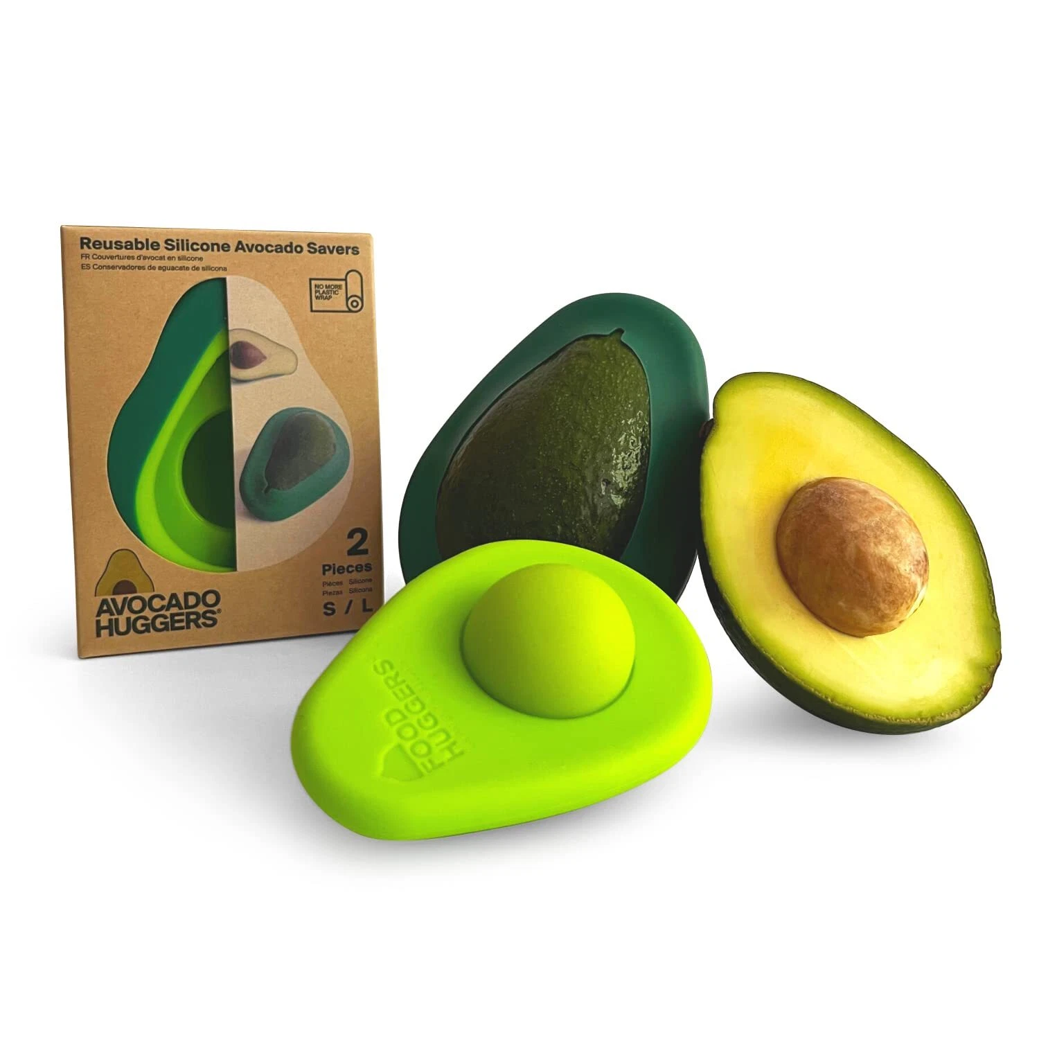 Set of 2 Avocado Food Storage Huggers Silicone Eco Friendly Kitchen Gadgets