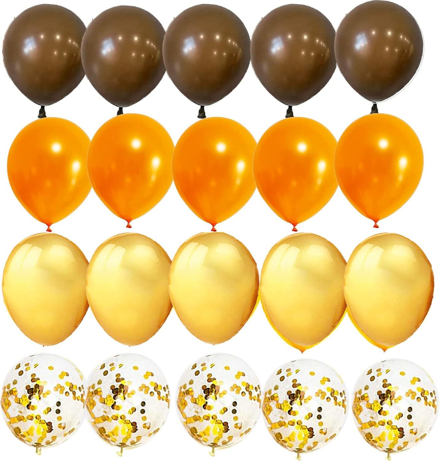 Fall Balloons Decor for Bridal Showers Birthdays in Brown Orange Gold