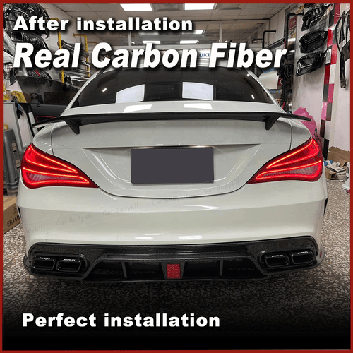 Alerón de carbono alerón trasero ala labio parte trasera para Mercedes CLA C117 2013-19 - Imagen 2 de 11