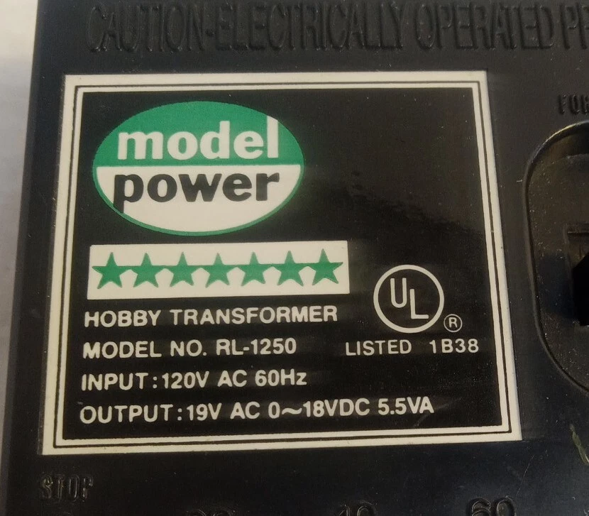 1990 Hobby Transformer Model Power RL-1250, Input 120V AC60Hz Output 19V Train - Image 2 of 4