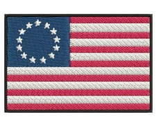 AMERICAN FLAG EMBROIDERED PATCH iron-on US BETSY ROSS REVOLUTIONARY WAR 1776
