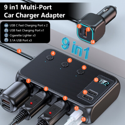 cigarette lighter adapter to charge iphone Cigarette Lighter Splitter Car Charger Adapter Quick Charge for iPhone Samsung cigarette lighter adapter to charge iphone Cigarette Lighter Splitter Car Charger Adapter Quick Charge for iPhone Samsung