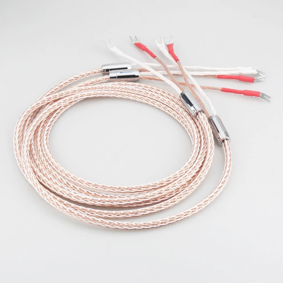 One pair OCC 8TC Banana Spade Male Speaker Cable HIFI Audio Speaker Cable- - Image 4 of 4