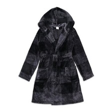Wonder Nation Boys Black Check Robe, Sizes:S 6-7 
