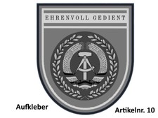 Aufkleber Traditionspflege NVA DDR - 7,5 cm hoch und 6,5 cm breit