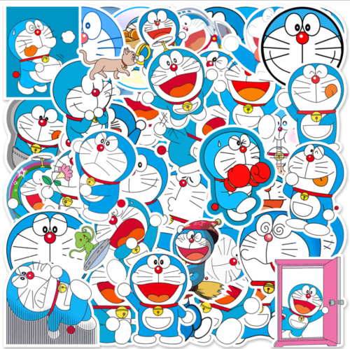 50 pièces autocollants Doraemon anime skateboard voiture ordinateur portable bouteille bombe graffiti vinyle - Photo 1 sur 8