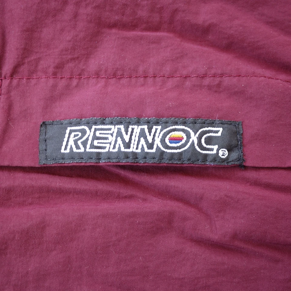 Chaqueta cortavientos Rennoc clásica granate a rayas cuarto de cremallera vintage talla pequeña Foto 3 de 4