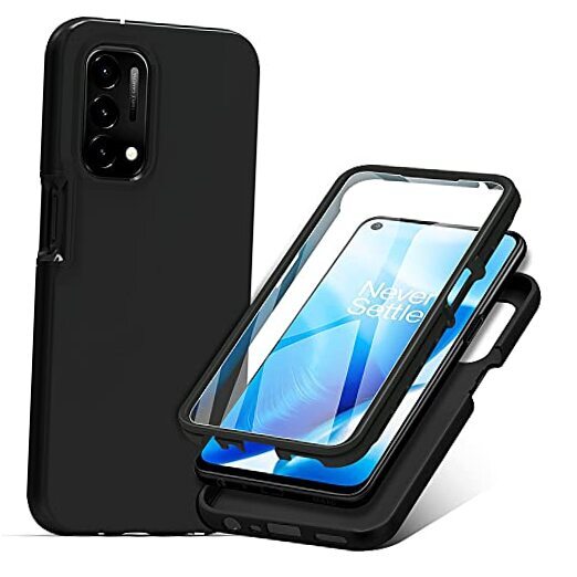 Design Heavy Duty Case for OnePlus Nord N200 5G Case with Built-in Screen Black