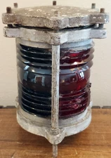 Vtg 9-S-4473-L Marine Brass Ships Light Nautical Red & Blue/Green Lens Salvage