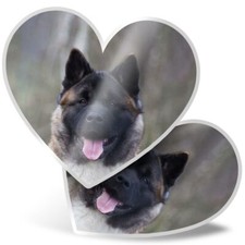 2 x Heart Stickers 15 cm - Adult Akita Japanese Dog Animal #15709