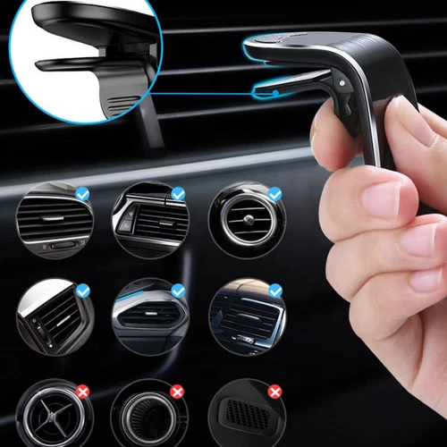 Magnet Handyhalterung Auto Lüftung Universal Aluminium 360°stabil KFZ Smartphone - Bild 3 von 10