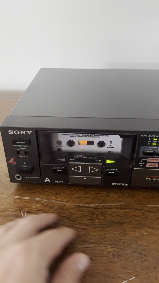 Vintage Sony TC-W7R Dolby Dual Cassette Deck Deck B Working Vintage Sony TC-W7R Dolby Dual Cassette Deck Deck B Working