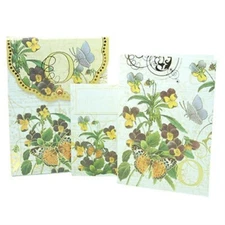 PUNCH STUDIO FLORAL MONOGRAM POUCH NOTE CARDS- #56976O (O)