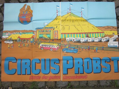 38247 Zirkus Probst Plakat Zirkusplakat 1984 120x84 cm DDR poster gefaltet