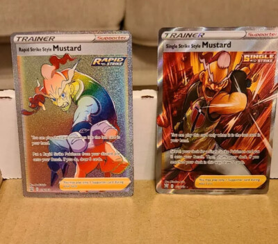 Pokemon Cards Battle Styles Mustard Rainbow Rare 176/163 and Mustard Full  Art | eBay