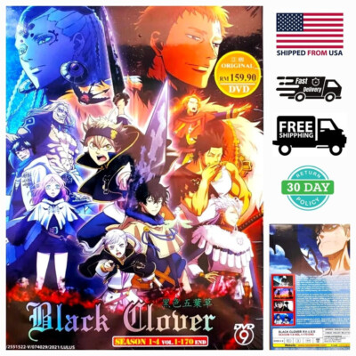 BLACK CLOVER!DVD Anime, Season 1-4 Vol 1-170 End, English Dubbed