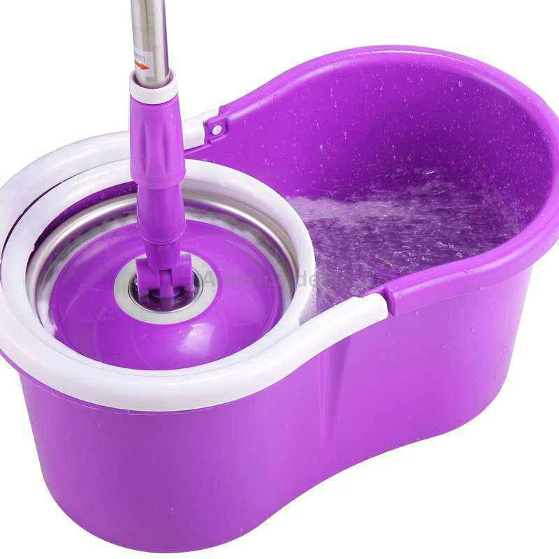 Conjunto de balde de esfregão Rolling Spin + 2x Easywring substituição de cabeça de esfregão de microfibra - Imagem 4 de 4