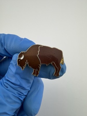 American Bison Brown Enamel Pin By Pinnacle Designs VTG?